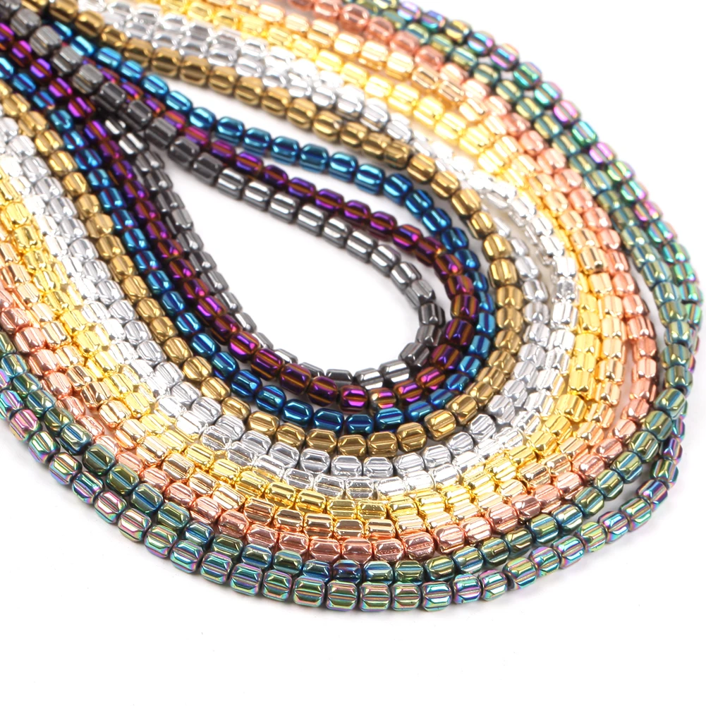 Natürlicher Hämatit-Stein, 3 x 3 mm, plattiert, bunte Kürbisform, Hämatit-Abstandsperlen für Schmuckherstellung, passend für DIY-Armband-Zubehör – Detail 13