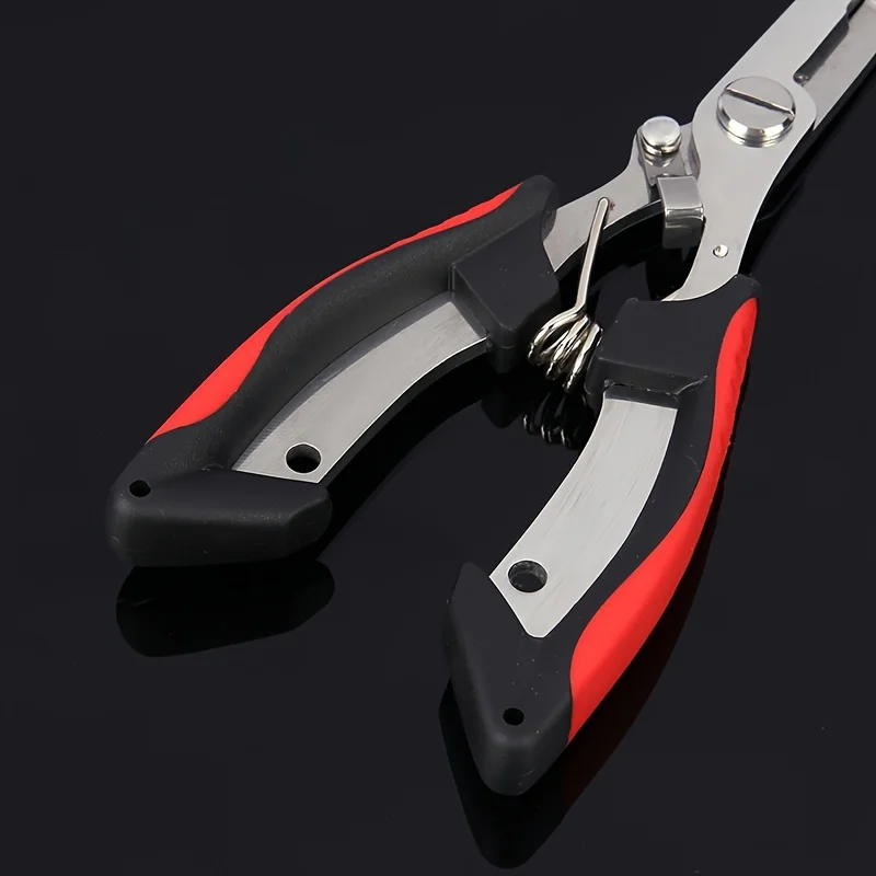 Stainless Steel Fishing Pliers-Multifunctional Hook Remover Fish Line Cutter Split Ring Opener with TPR Handle Non-Charging