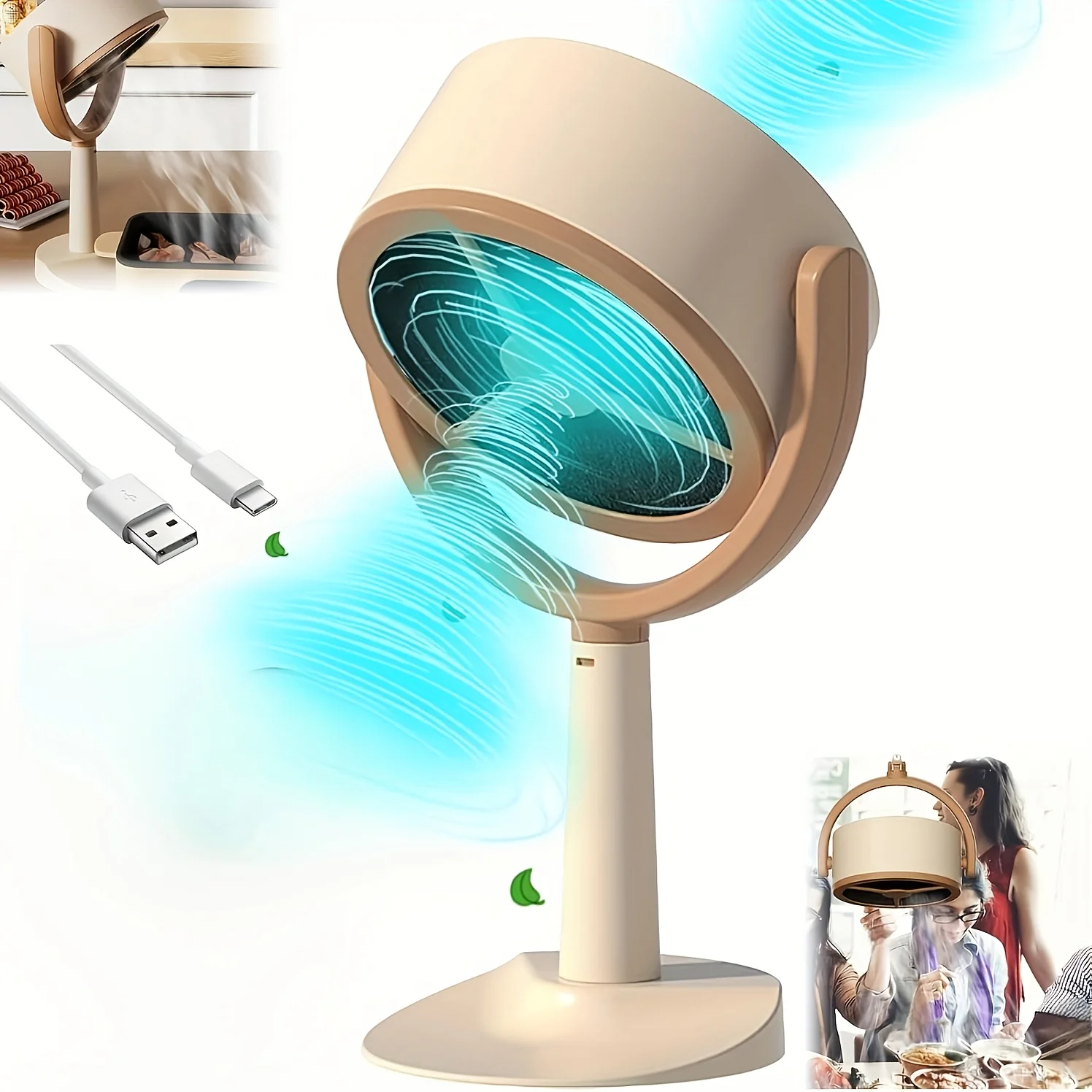 مروحة العادم المحمولة القابلة لإعادة الشحن بطارية 3000 مللي أمبير في الساعة غطاء فوق البوتاجاز لإخراج الأدخنة USB صغير للشواء هوتبوت مادة ABS فائقة الهدوء 2 شاشات تصفية