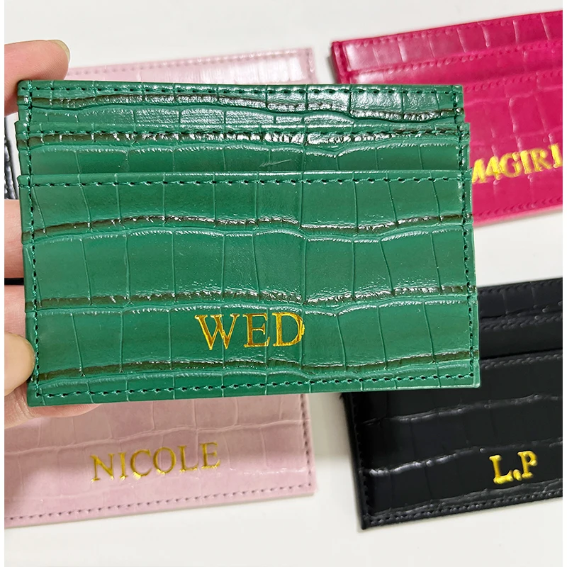Wallet Card Holder Leather Wallet Credit Card Wallet Credit Card Holder Card Holder Card Wallet Id Card Case Business Card Holder Id Card Holder Document Card Wallet Wallet Card Bag Custom Letters Men PU Leather Credit Card Holder Personalize Initials Slim Card Wallet Monogram Name Case Women DIY Present