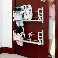 Simple Modern Door Rear Shoe Rack Magnetic Suction Non-Punching Storage Slipper Rack Wall Mounted Living Room Shoe Key Shelf 2
