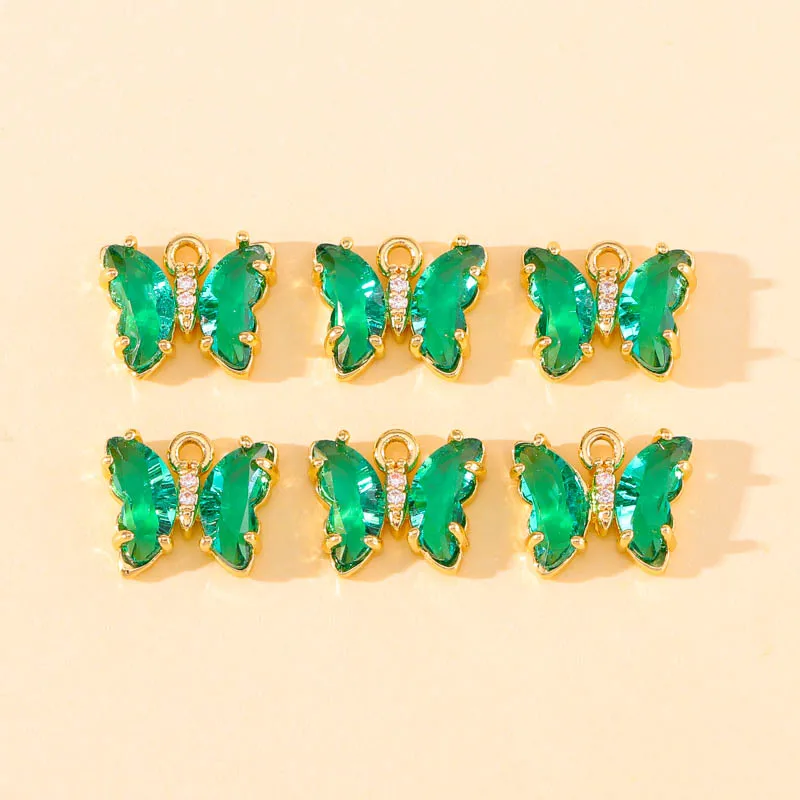 3Pcs 9x11mm Neue Mode Bunte Glas Kristall Kleine Schmetterling Charms Für DIY Schmuck Machen Ohrringe Beliebte halskette Anhänger – Detail 10