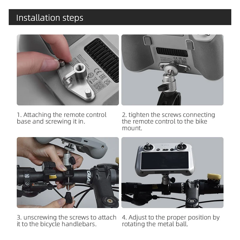 Bike Clip Mount for DJI Mini 4 Pro/3 Pro Bicycle Bracket Holder Fix Clamp Protable Clip for RC/RC 2 Remote Controller Accessory drone accessories drone remote mount