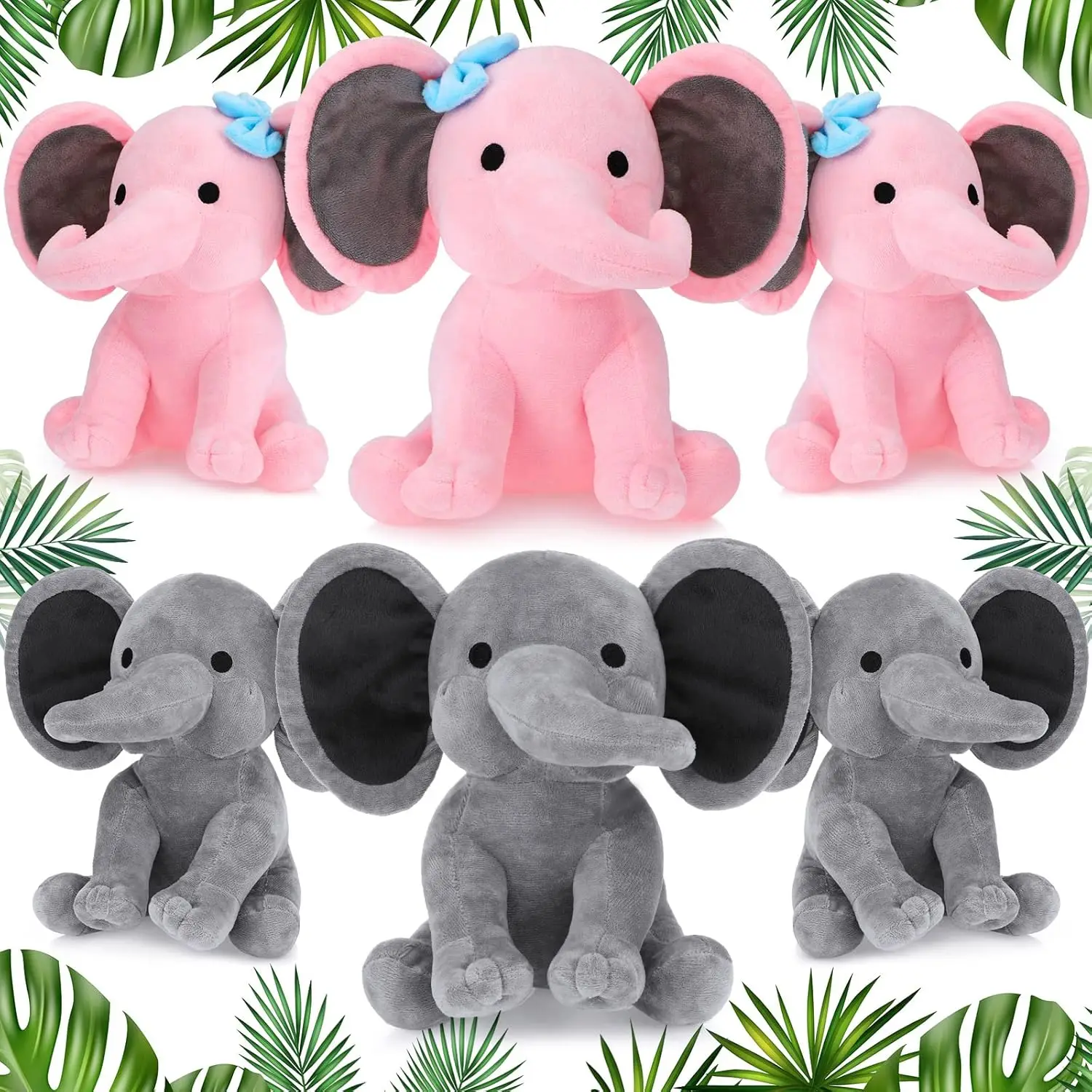 Gray Elephant Stuffed Animals Toy Kawaii Pink Elephant Plush