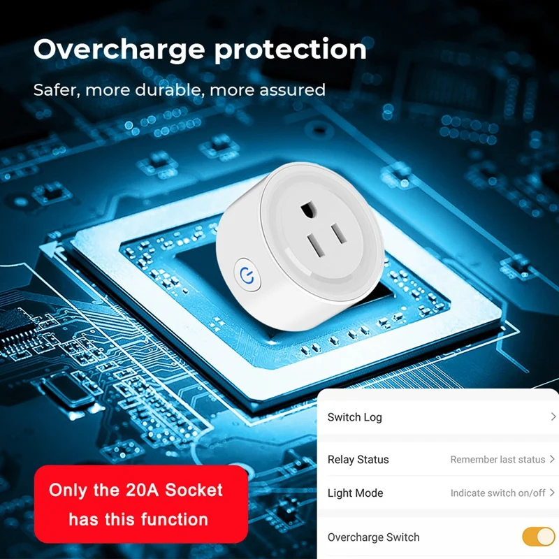 Smart Socket Plug US Tuya WIFI Smart Home Automation Monitor Timer Electronic Outlet For Google Home Alexa US Plug