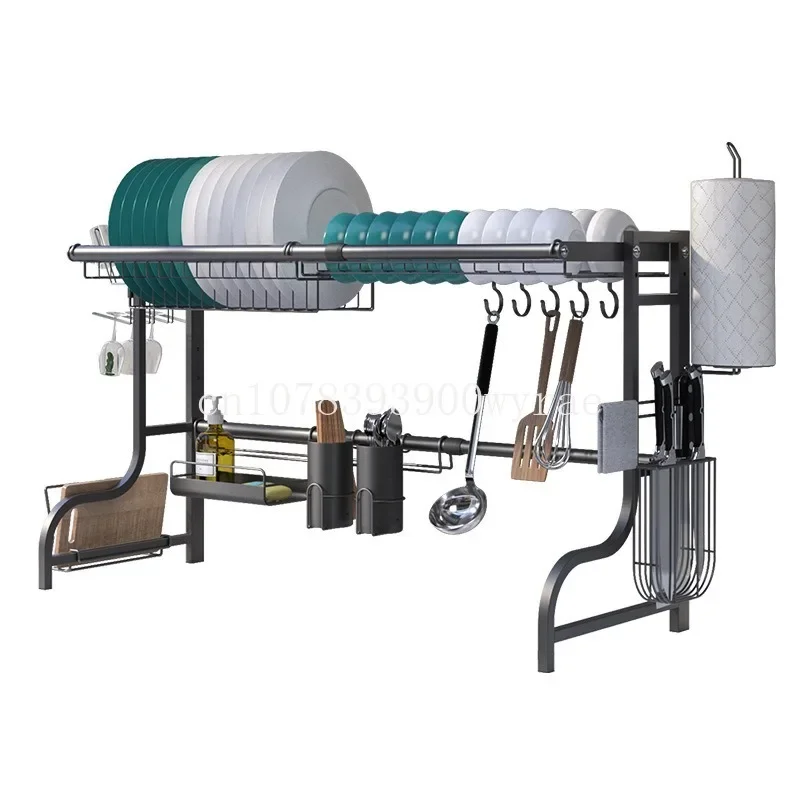 Scalable over the stainless steel kitchen rack kitchen shelf household products dish racks