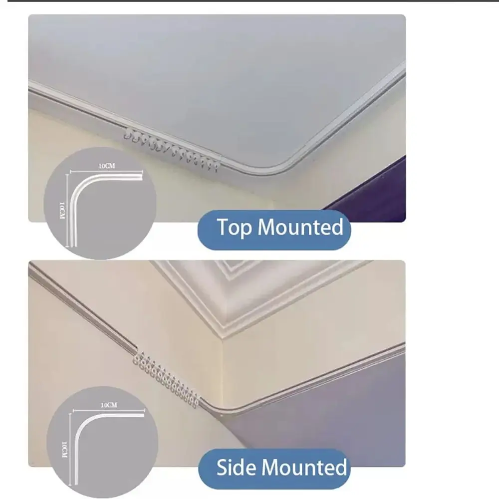 Self Adhesive Curtain Sliding Track Without Punching Nano Silent Track Top Mounted Side Mounted Home Window Decor Accessories