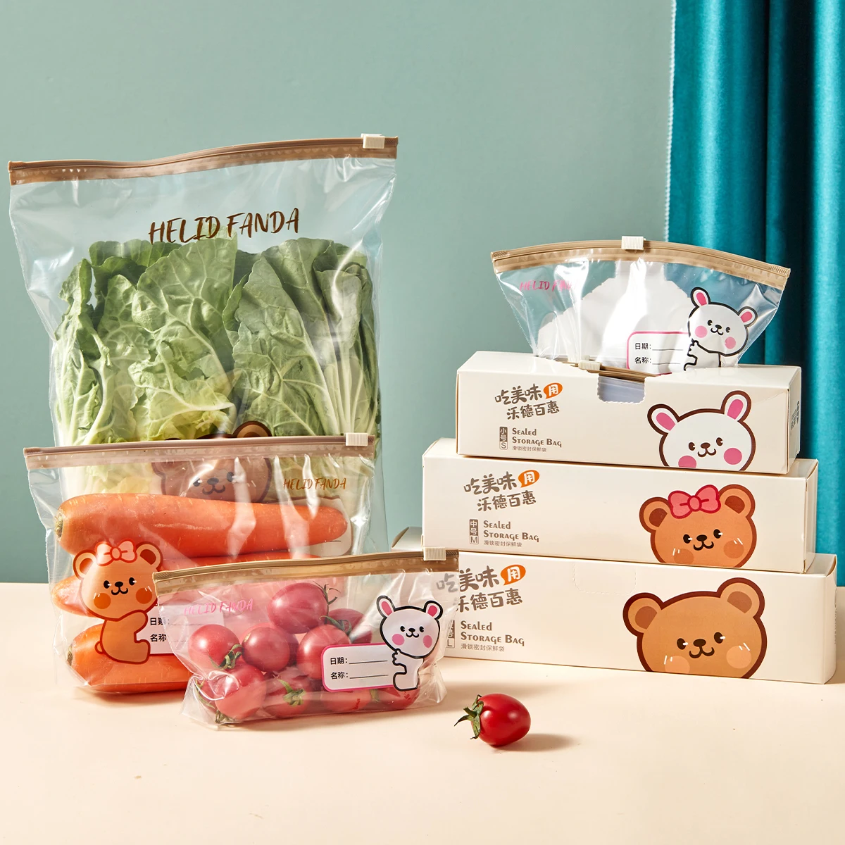 fresh keeping bags transparent sliding lock fresh-keeping bag kitchen organizers reusable refrigerator sealed food bag thickened kitchen zip bags