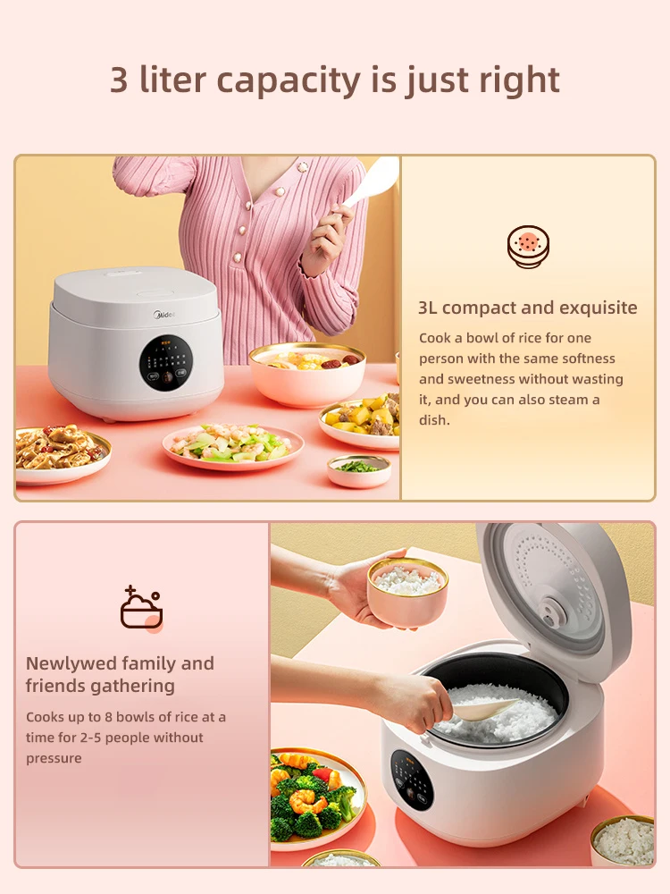 Midea Rice Cooker Household Multi-function 2-3-4 People Small Soup