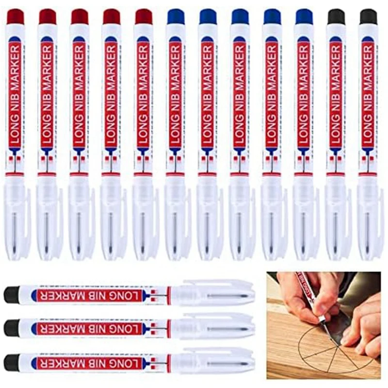 

15 Piece Deep Reach Markers Long Nose Marker Waterproof Deep Hole Marker 3 Colors