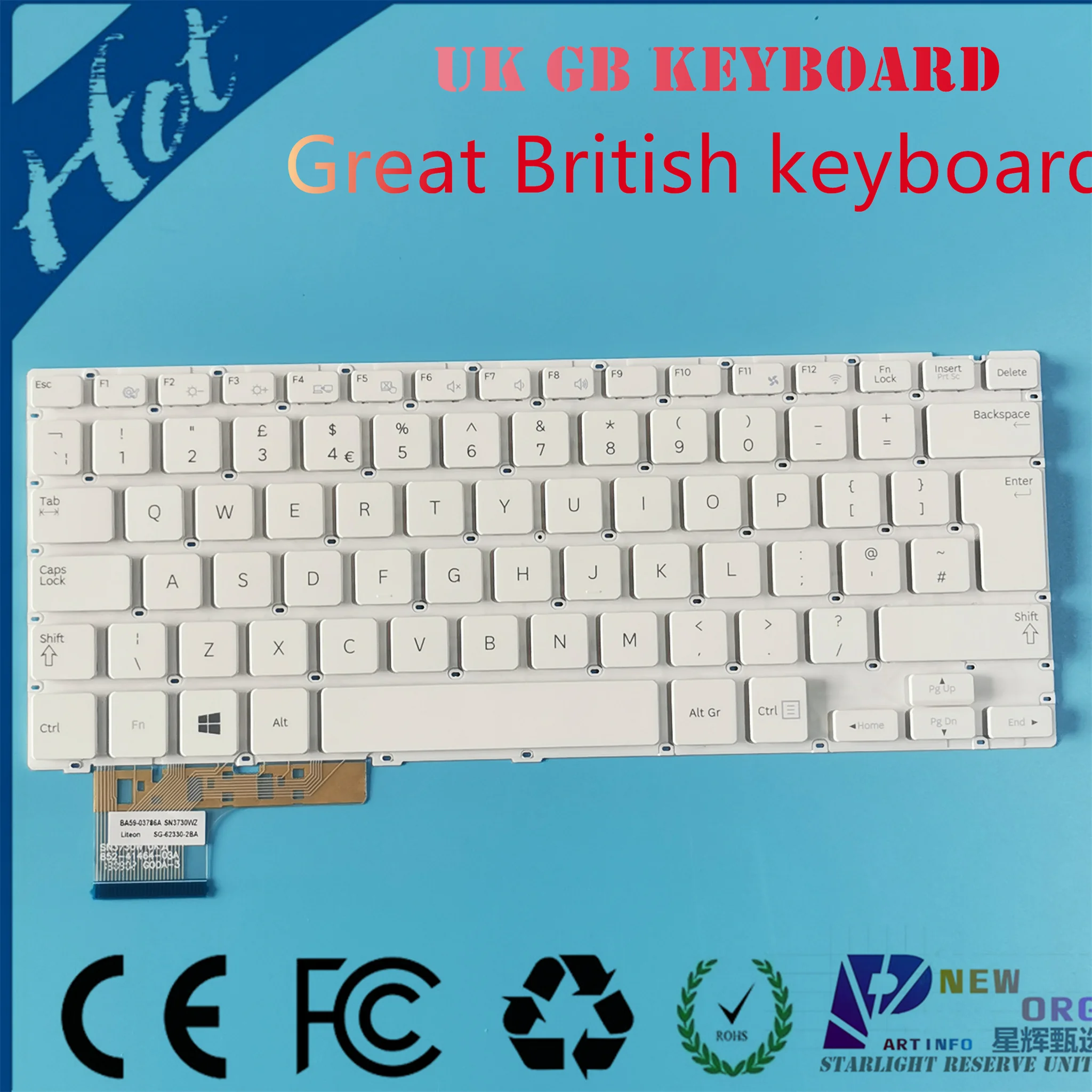 

UK/GB British FR French Laptop keyboard for Samsung NP730U3E NP740U3E 740U3E-X02 740U3E-S0 series White