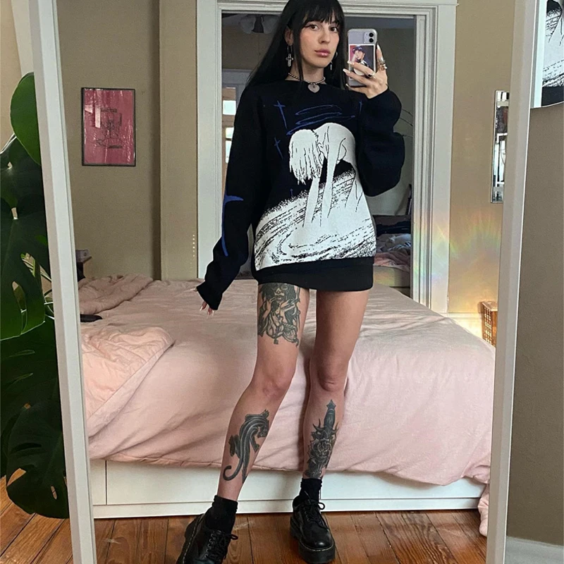  ߰ Ϳ ִϸ̼ Ʈ  O  Ǯ  streetwear girls   ϶ Ʈ  y2k