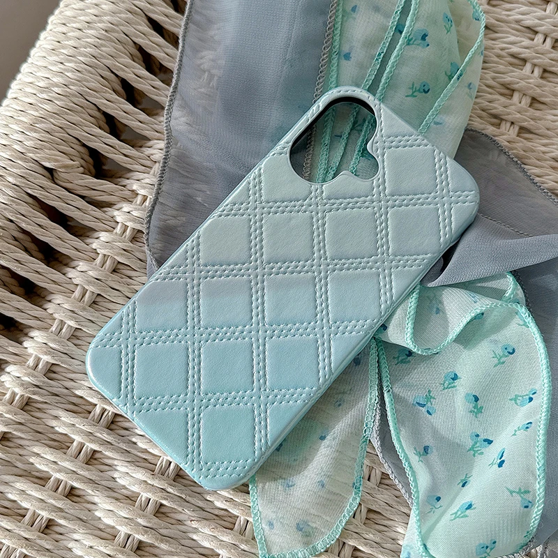 Luxury Geometric Rhombus Leather iPhone Case
