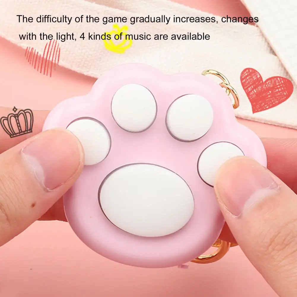 Kawaii Fidget Toys Mini Cat Paw Game Keychain Led Electronic Memory Games for Kids Adults Anxiety Stress Relief Toys Juguetes