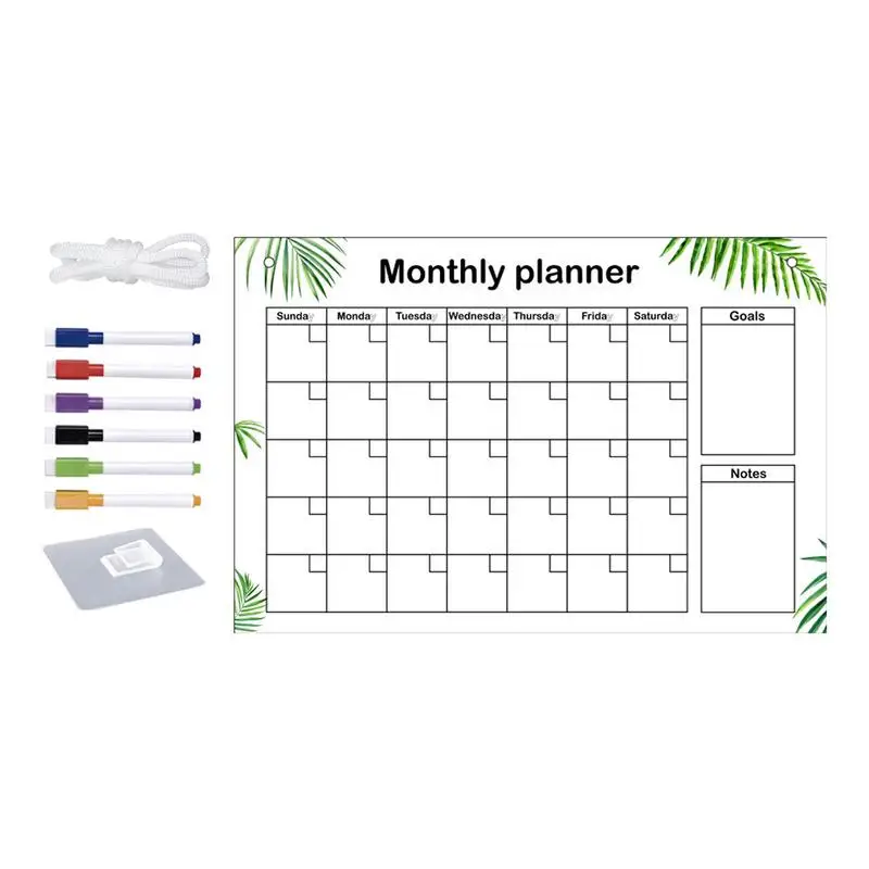

Calendar Whiteboard Set Environmentally Friendly Acrylic Erasable Board Multi-Purpose Study Room Decors For Plan Tasks Thoughts
