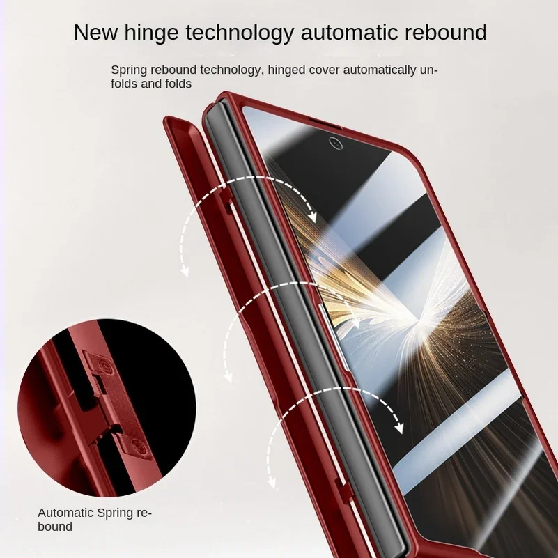 Luxury Wireless Charging Rugged Protective Case with HD Tempered Glass Screen Film and Lens Bracket