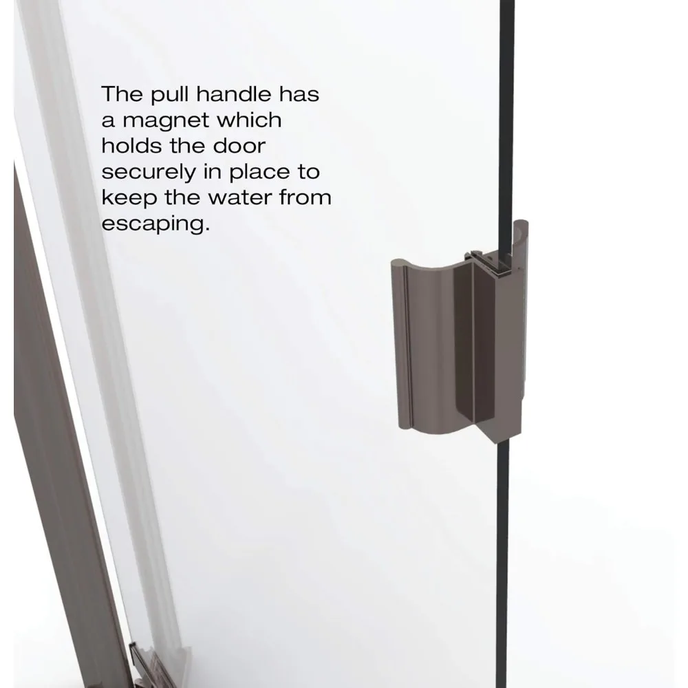 31.75 to 33.25 in. width, Semi-Frameless Pivot Shower Door, Clear Glass, Oil Rubbed Bronze Finish  glass shower door  shower 3