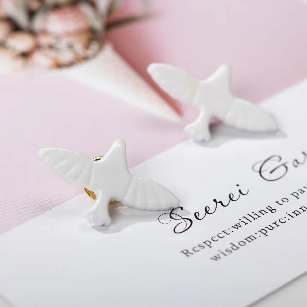 Ice Crack Dove Of Peace Keramik-Brosche, modischer, beliebter handgefertigter Schmuck, Geschenk für Studentenliebhaber # FY420 – Detail 5