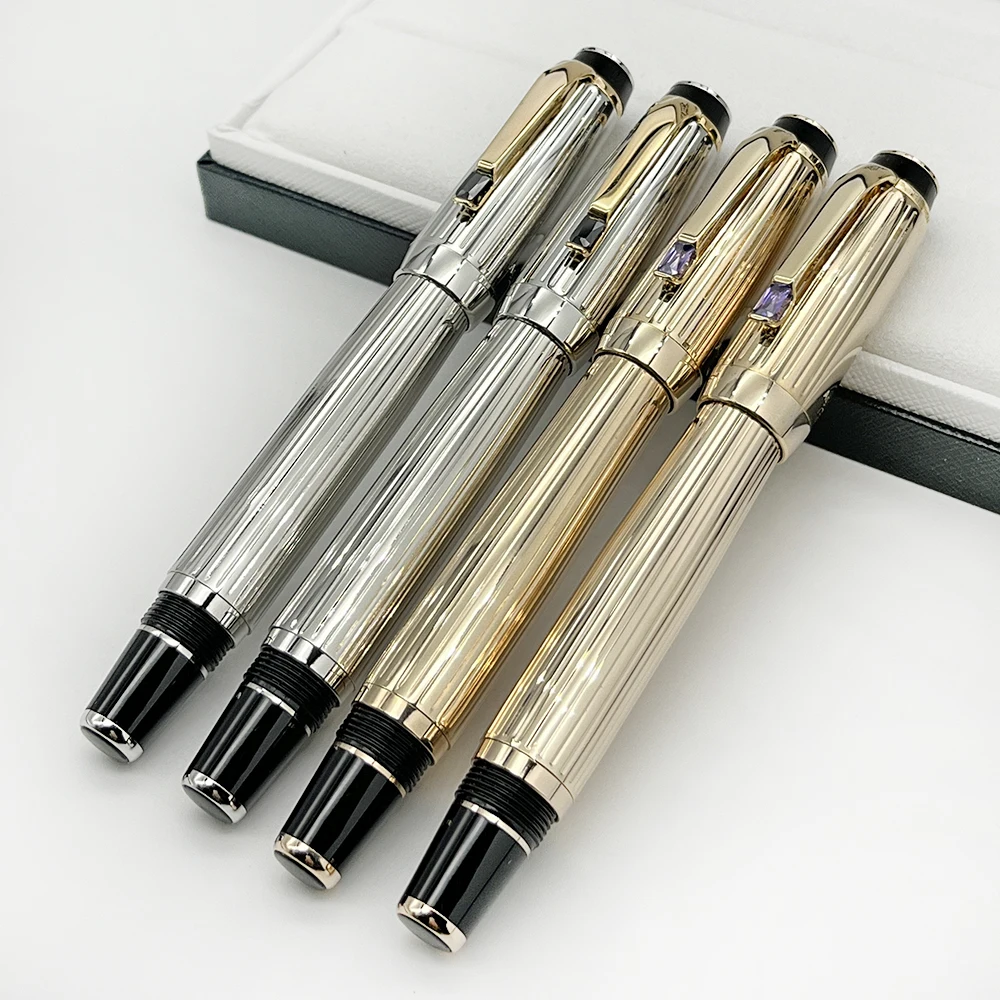 MB Bohemia Luxury Fountain Pens With Diamond Clip Random Stone Color Writing Gift Stationery Office Supplies traditional chinese natural stone carved calligraphy supplies ink stone inkstone for practice writing calligraphy painting