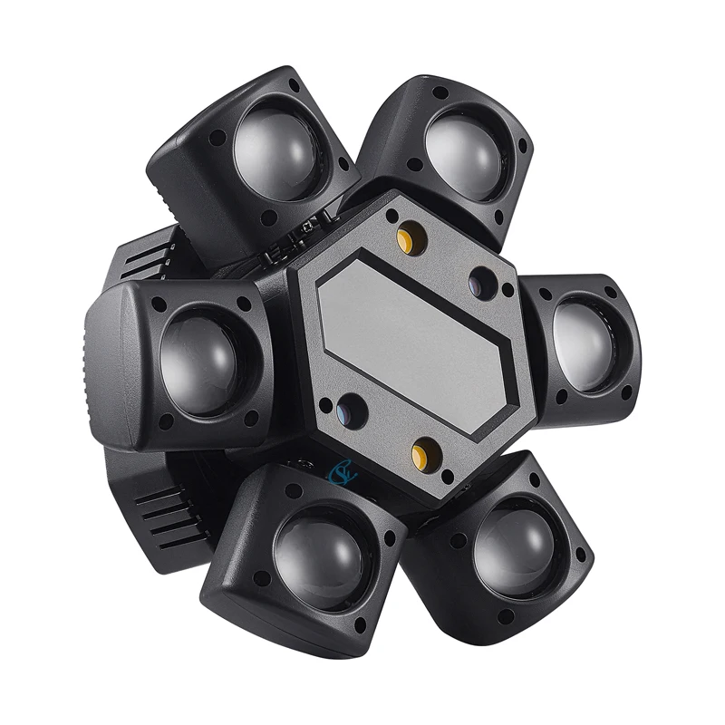Remote Control Full Color LED RGBW 4in1 Beam Moving Head Light Mini Six Arm Stag
