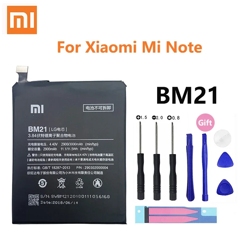 

100% Orginal Xiao mi BM21 3000mAh Battery For Xiaomi Mi Note MiNote 3GB RAM 5.7" High Quality Phone Replacement Batteries