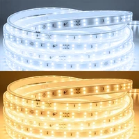 Bande lumineuse Led 220V, 1-30m, avec prise ue 2835, Flexible, étanche, pour la maison, la cuisine, l'extérieur, décoration de jardin 2