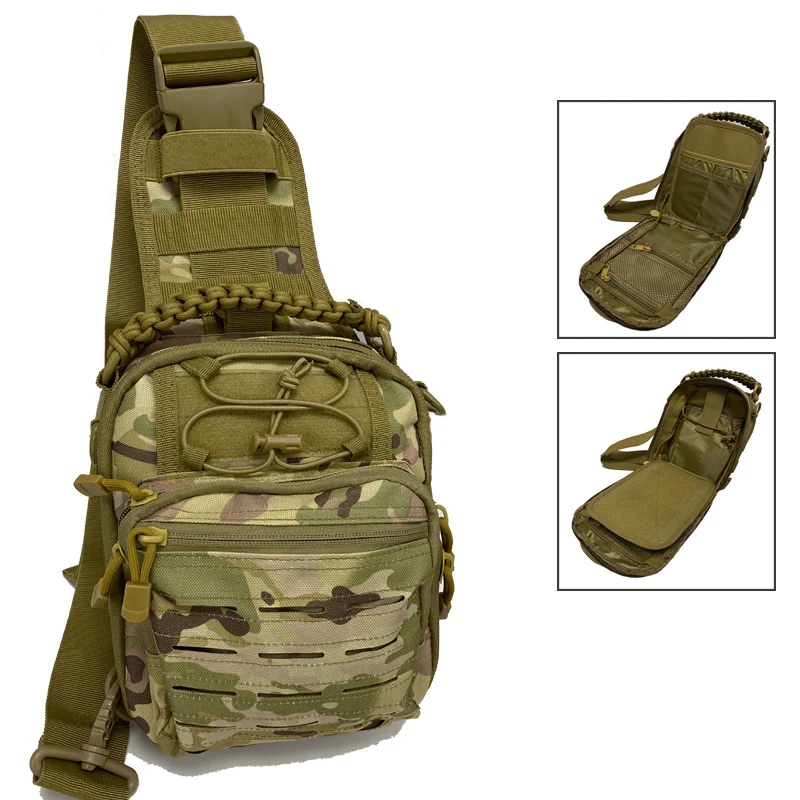 

Tactical Men Check Bag Crossbody Bag Hiking Climbing Sport Single Shoulder Bag Camouflage Military Gear Molle Laser Punching Bag