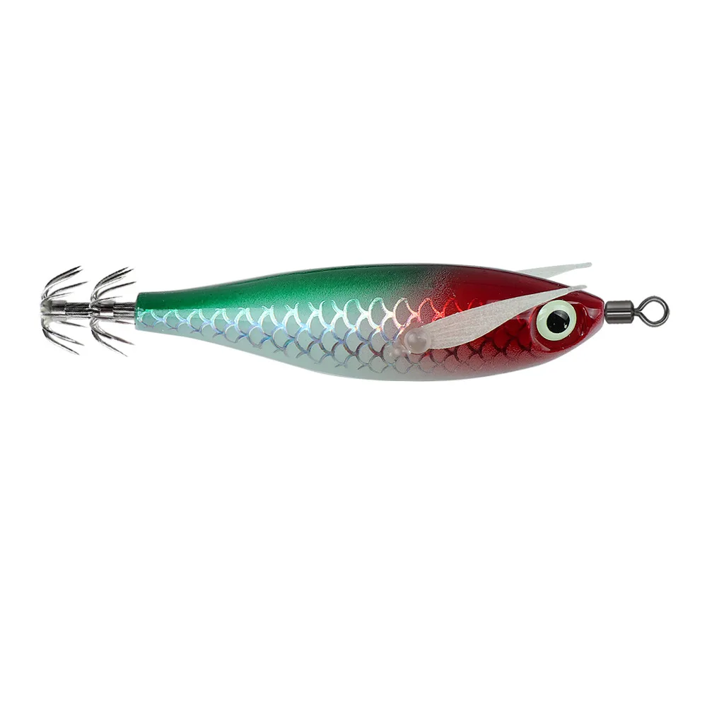 1 Stück Leuchtender 8cm/5,6g Tintenfisch-Haken mit Geräusch, Salzwasser-Angelköder Holz-Garnelen-Köder Angelzubehör – Detail 8