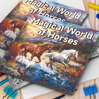 Magical World of Horses Coloring Book Ideas Theme Graffiti Painting Drawing 20 Pages Hand Painted Soothing Stress For Adult 2