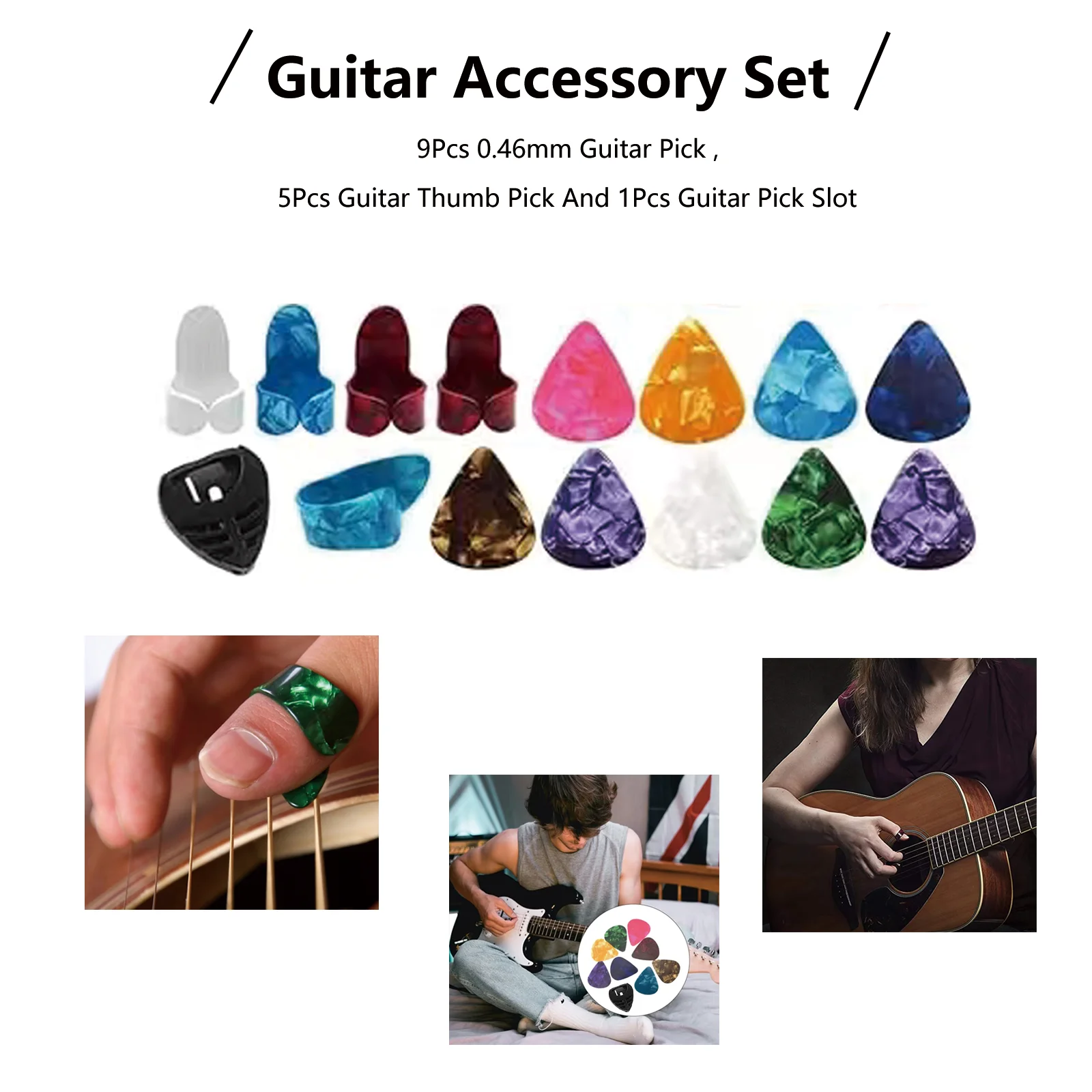 58-in-1-Gitarrenzubehörset: Tuner, Kapodaster, Saitenschneider, abwechslungsreiche Saiten, bunte Plektren und andere Must-Haves für Gitarrenspieler – Detail 4