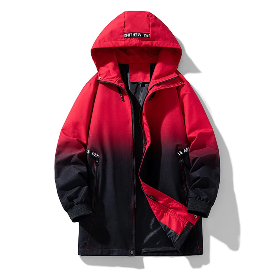 10XL 9XL Plus Size Jackets Men's Hooded Windbreaker Trench Coat