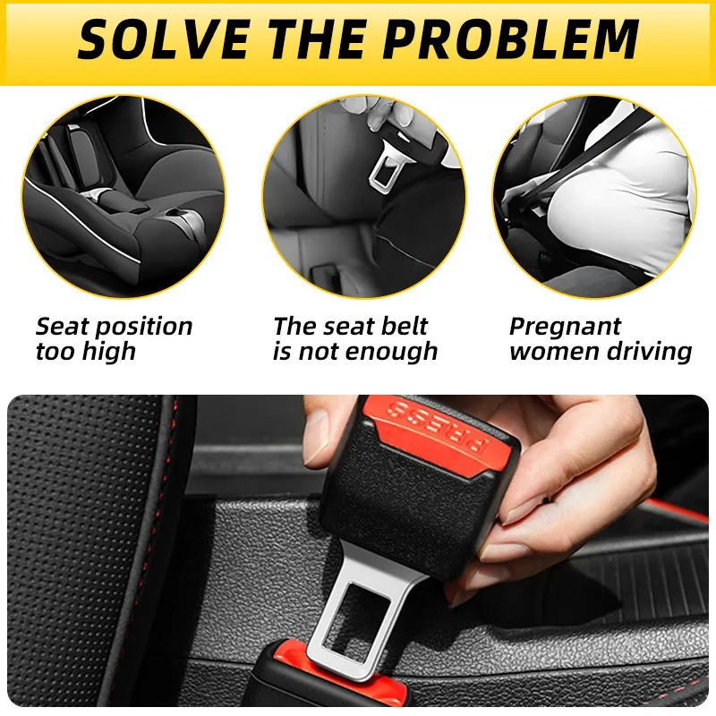 2개입 자동차 안전벨트 클립 연장 플러그 자동차 안전 시트 잠금 버클 안전벨트 클립 연장기  자동차 시트 액세서리