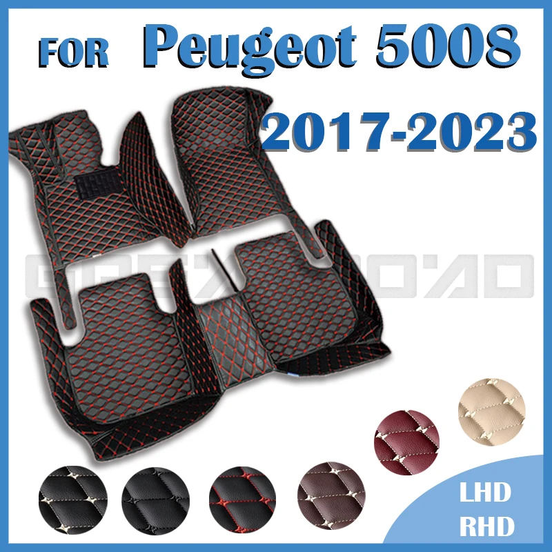 

Car Floor Mats For Peugeot 5008 Five Seats 2017-2023 18 19 20 21 22 23 Custom Auto Foot Pads Carpet Cover Interior Accessories