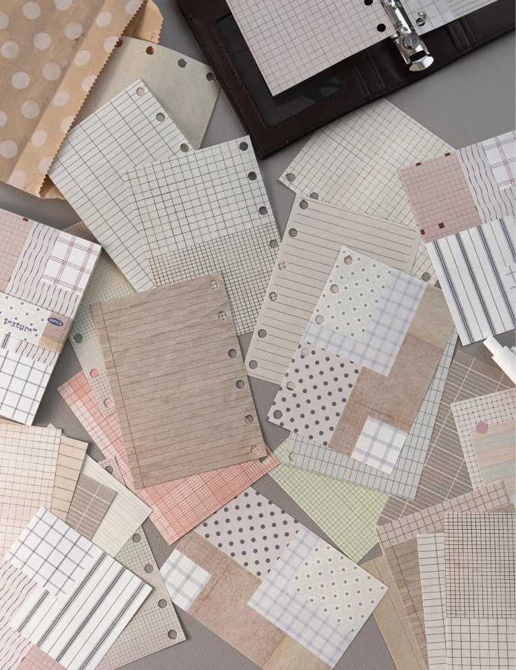 50 stücke kreative karierten Dekor Sammelalbum Vintage Material Papier Kit DIY Junk Journal Collage Fotoalbum Retro Hintergrund papier ﻿ – Detail 10