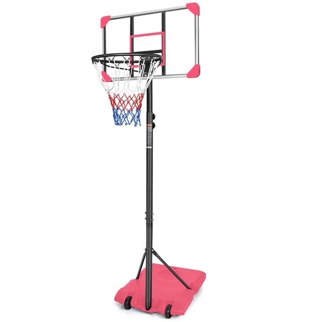 20059-14fd02.jpg Portable Basketball Goal System with Stable Base and Wheels, use for Indoor Outdoor teenagers youth height adjustable 5.6 to 7ft Basketball Hoop 28 Inch Backboard