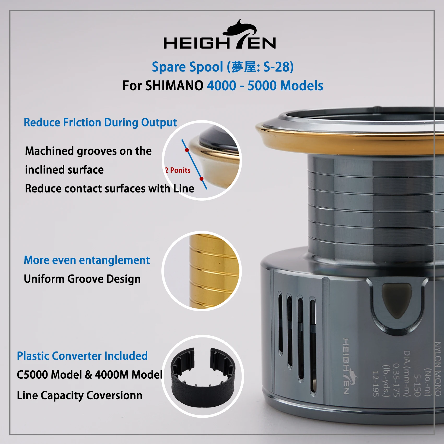 Spare Shallow Spool For 4000M C5000 Models Stella / Twin Power / Vanquish Stradic Vanford Reel spinning fishing reels fishing reels spinning fishing accessory