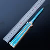 New Animation Game Genshin Impact Butterfly Knife Toy Unsharped Metal Weapon Wolf's Last Road Stick Cyno Weapon Model Gift 6