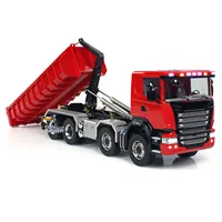 8x8 1/14 RC Hydraulic Dump Truck Metal Roll On Off Full Dumper Car Model with Sound Light 3-speed Transmission RC Toys TH23689 2