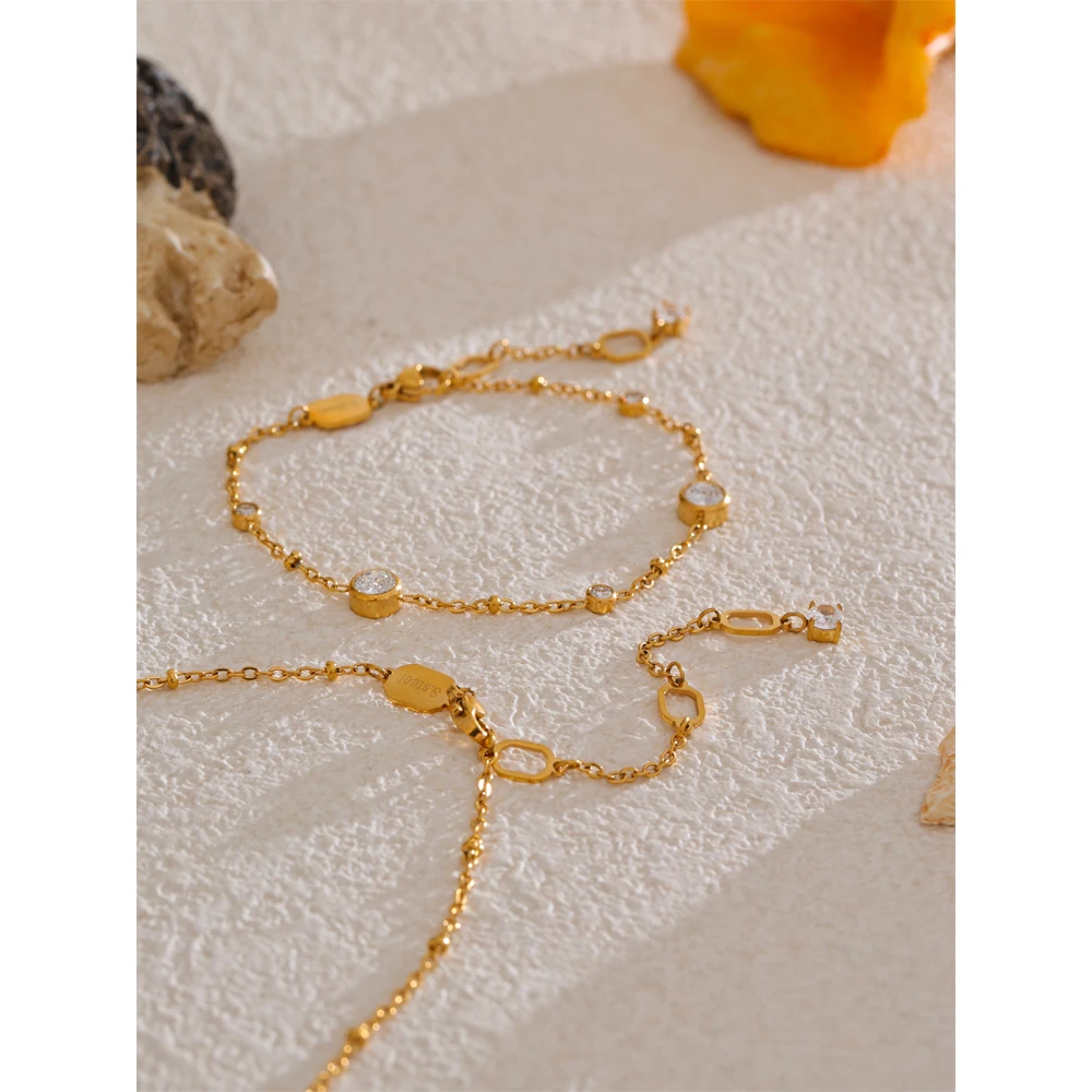 Yhpup AAA Cubic Zirconia Necklace Bracelet
