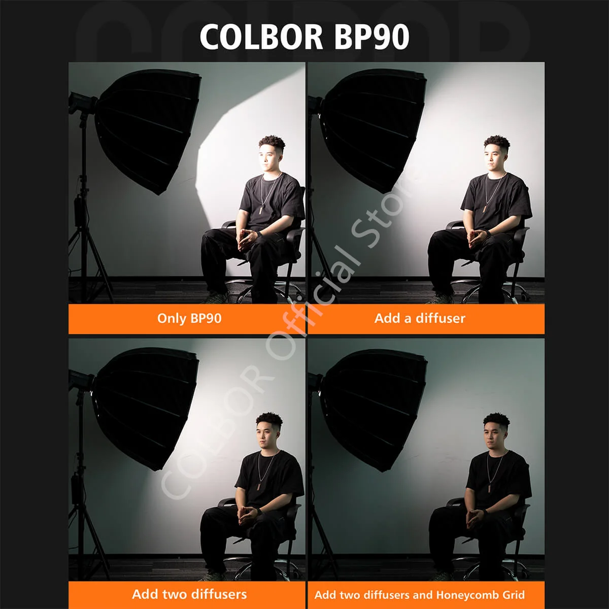 COLBOR BP90 Parabolic Softbox Light Umbrella Corporation Studio for Colbor CL60,CL100X,CL220,CL330 Photography light Bowens