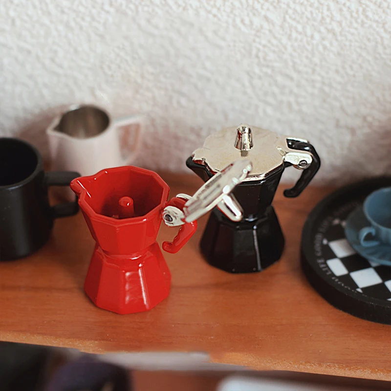 

1:12 Scale Miniature Dollhouse Mini Coffee Pot Pretend Play OB11 Doll Kitchen Utensil Accessories Toy