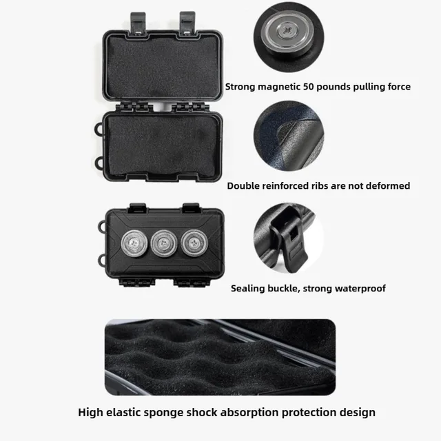 Upgraded New Hidden Magnetic Keychain Waterproof Car Bottom Hidden Key Box Rust-proof Multifunctional Key Box Spare Box 5