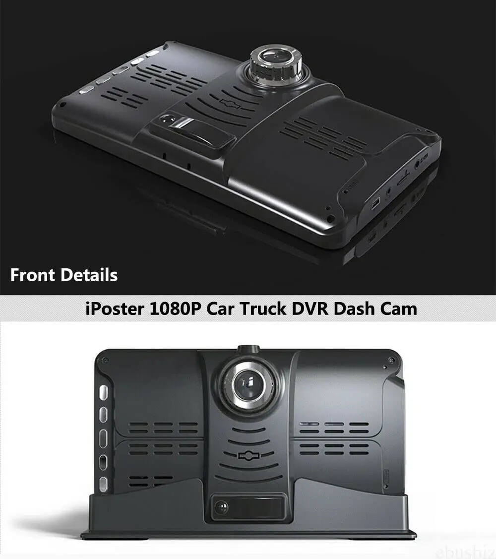 Bileeko 7" Monitor Dash Cam DVR Recorder Front Rear View Camera System for Truck Trailer RV