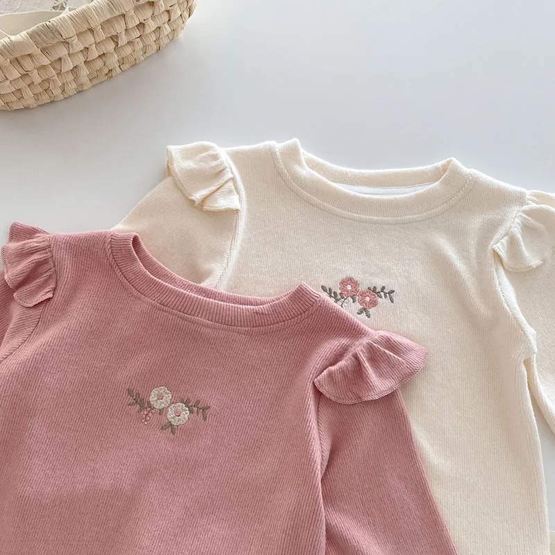 Girls Embroidered Flowers Blouse