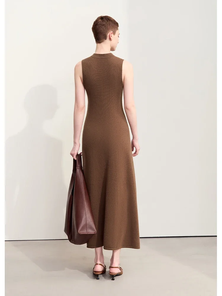 Amii Minimalism 2024 New Autumn Women Dress Worsted Basic