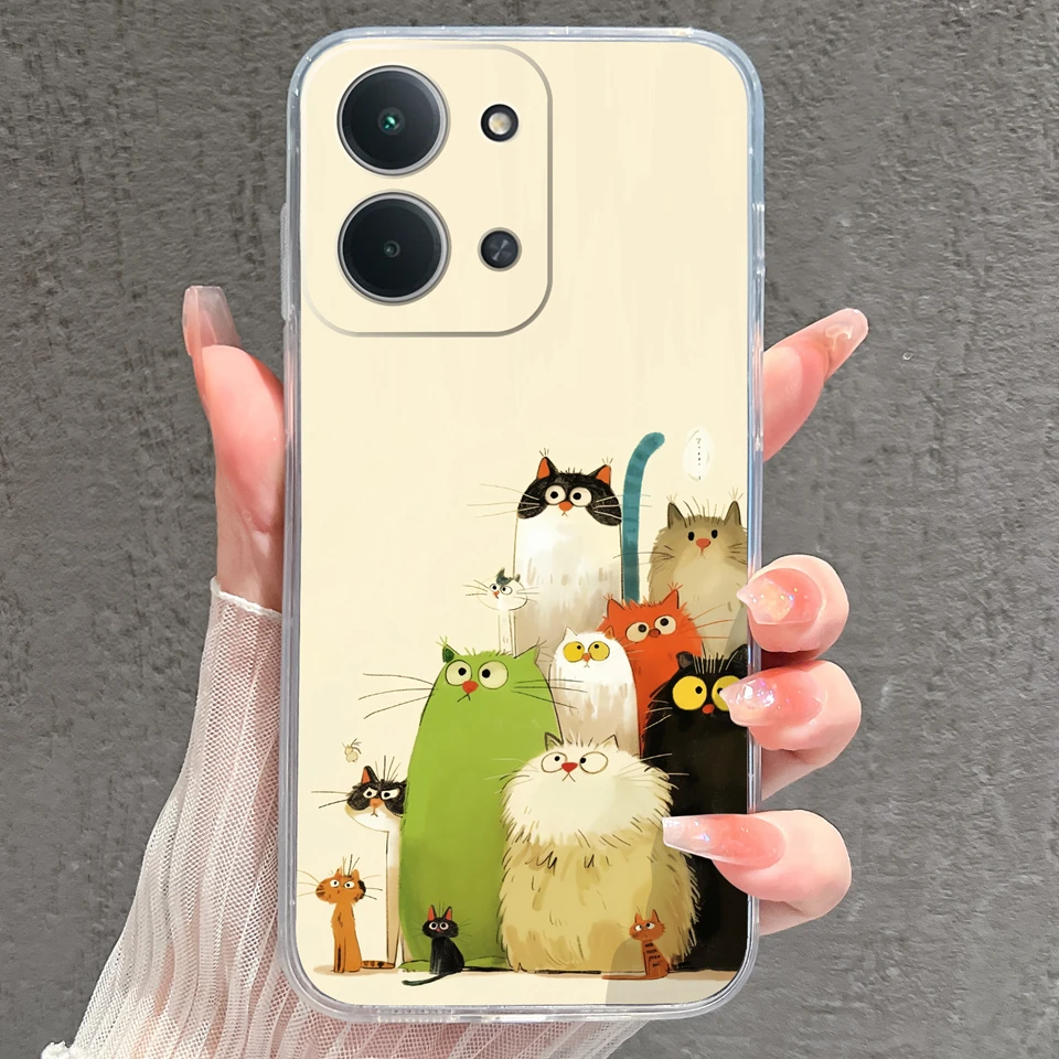 Cartoon Penguin Pig Shockproof Transparent Phone Shell Bumper