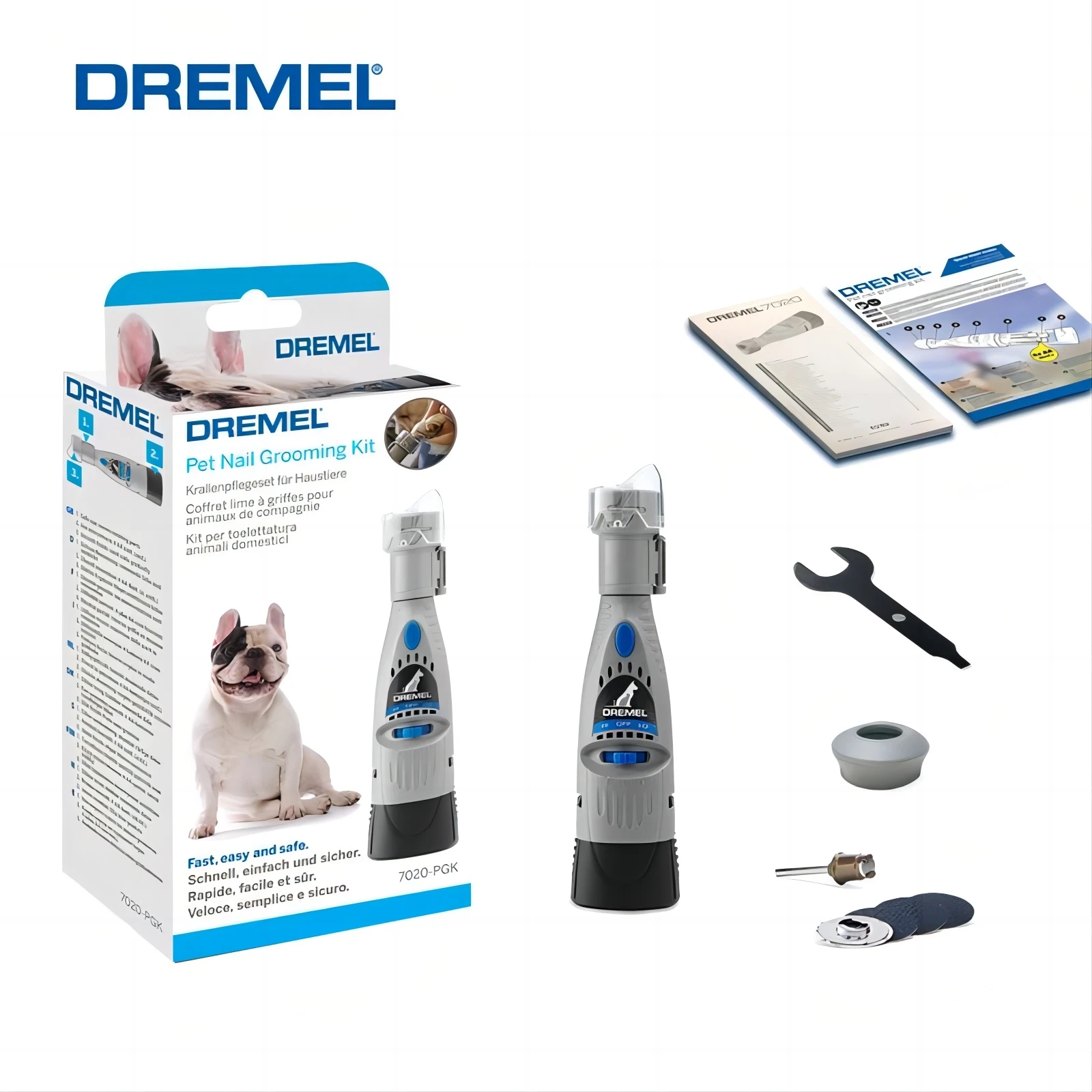 Dremel 7020 PGK Pet Nail Grinder Quiet Electric Dog Nail File Care Set Safety Dog Nail