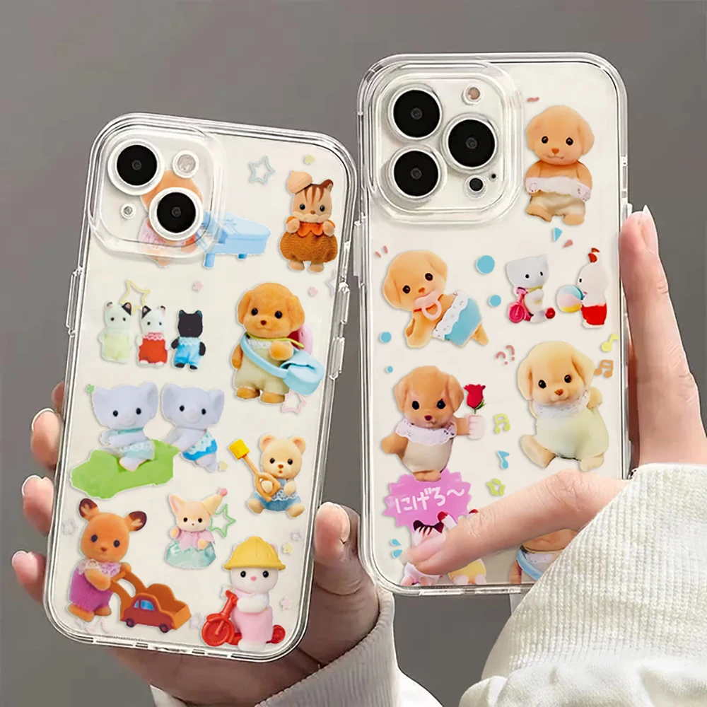Vintage Bear Design Luxury Clear Phone Case