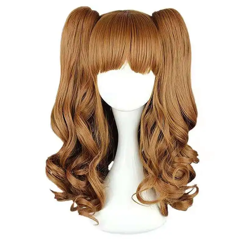 Vibrant Ombre Two-Tone Long Wavy Cosplay Wig with Ponytails