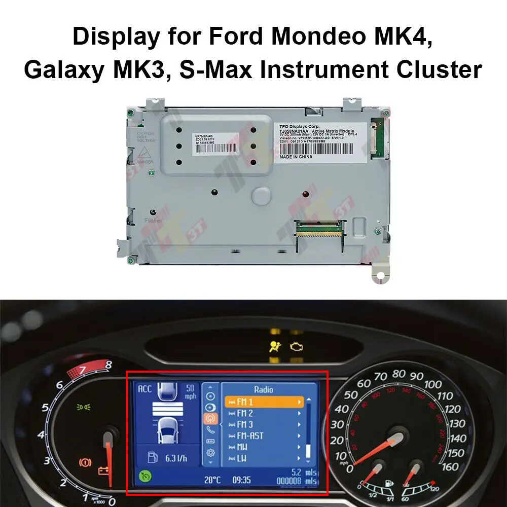 Tablero de instrumentos Pantalla a color de 4,2" para grupo de instrumentos Ford Mustang 1